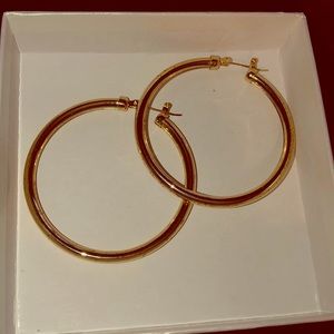 2 inch Golden hoop earrings.